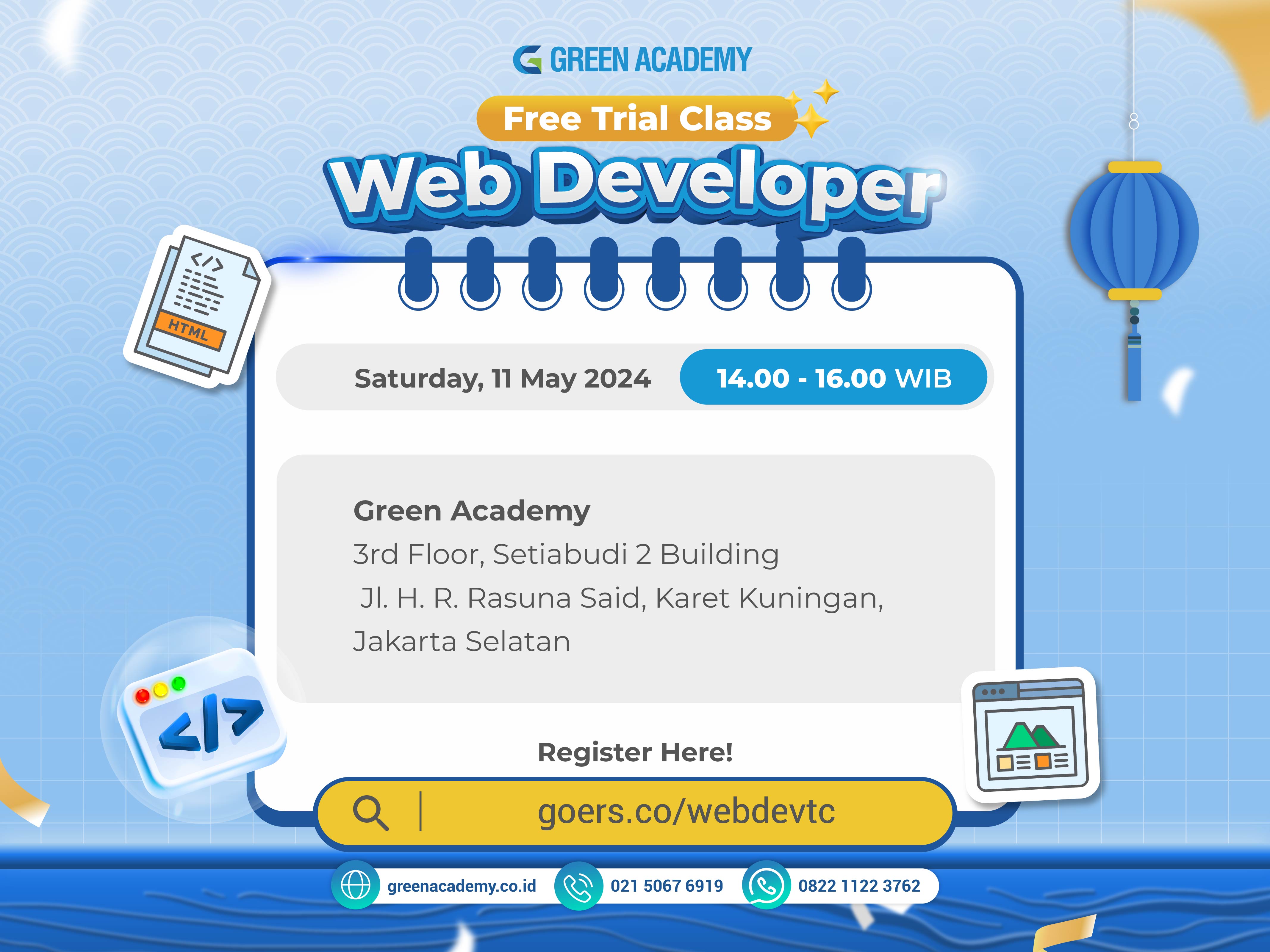 Web Development Green FREE TRIAL CLASS WEB DEVELOPER - GREEN ACADEMY | GOERS